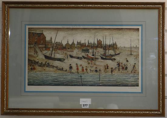 § Lawrence Stephen Lowry (1887-1976) Two offset lithographs printed in colours, Deal Beach; Deal Sketch